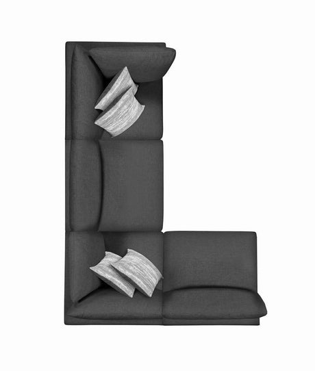 Serene Charcoal Upholstered Armless Chair by Coaster at Eve Furniture