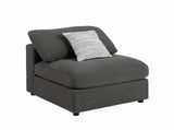 Serene Charcoal Upholstered Armless Chair by Coaster at Eve Furniture