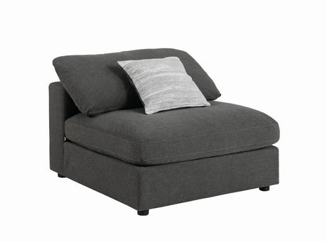 Serene Charcoal Upholstered Armless Chair by Coaster at Eve Furniture