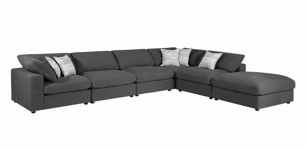 Serene Charcoal Upholstered Armless Chair by Coaster at Eve Furniture