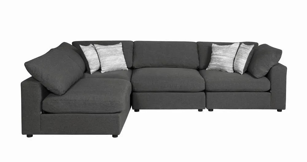 Serene Charcoal Upholstered Armless Chair by Coaster at Eve Furniture