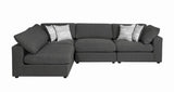 Serene Charcoal Upholstered Armless Chair by Coaster at Eve Furniture