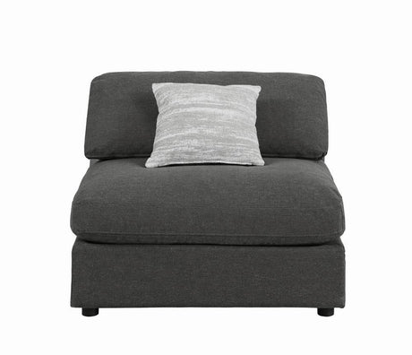 Serene Charcoal Upholstered Armless Chair by Coaster at Eve Furniture