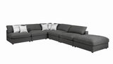 Serene Charcoal Upholstered Rectangular Ottoman by Coaster at Eve Furniture