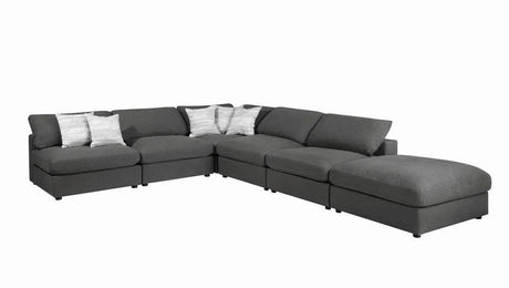 Serene Charcoal Upholstered Rectangular Ottoman by Coaster at Eve Furniture
