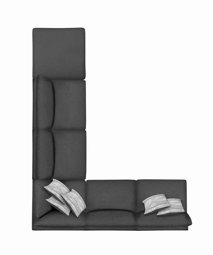 Serene Charcoal Upholstered Rectangular Ottoman by Coaster at Eve Furniture