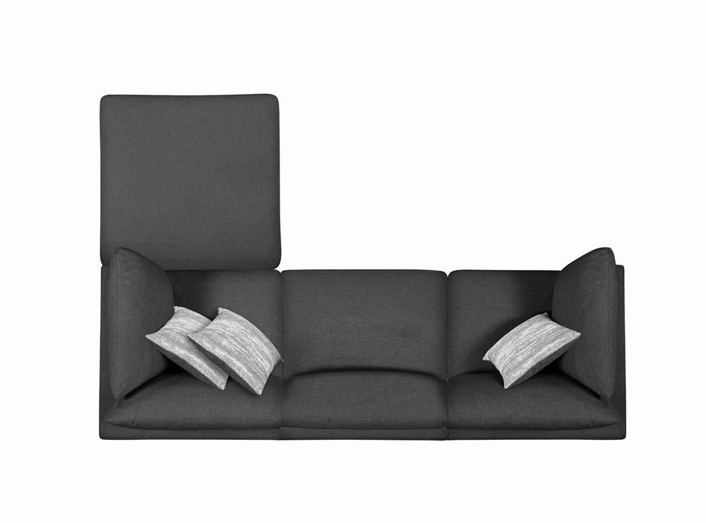 Serene Charcoal Upholstered Rectangular Ottoman by Coaster at Eve Furniture