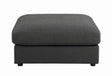 Serene Charcoal Upholstered Rectangular Ottoman by Coaster at Eve Furniture