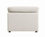 Serene Beige Upholstered Armless Chair