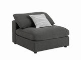 Serene Charcoal Upholstered Armless Chair