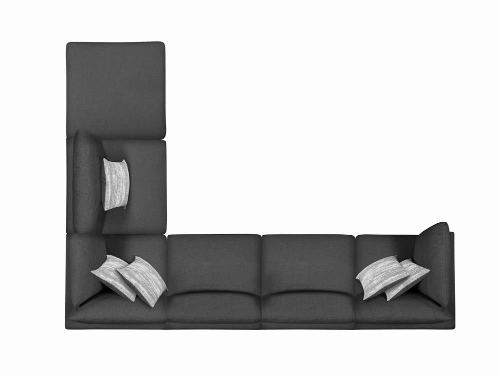 Serene Charcoal Upholstered Armless Chair