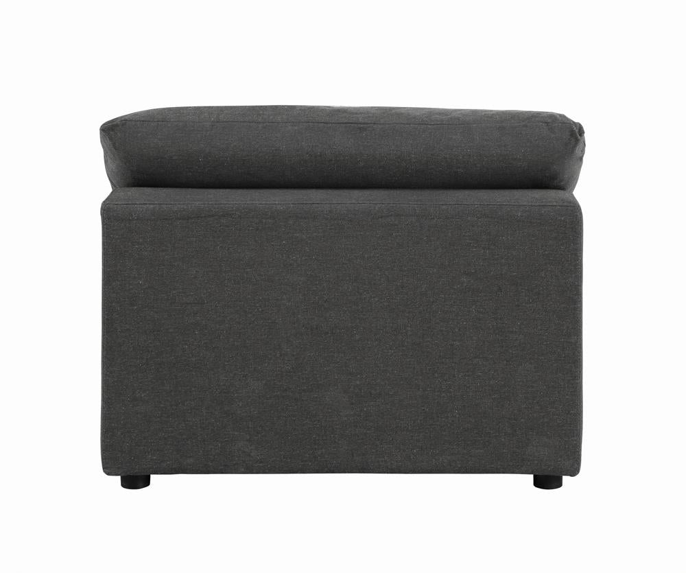 Serene Charcoal Upholstered Armless Chair