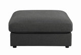 Serene Upholstered Rectangular Ottoman Charcoal