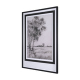 Serene View by Mercana Studio a Hand Embellished Textured Framed Art Print Matted under Glass by Mercana at Eve Furniture