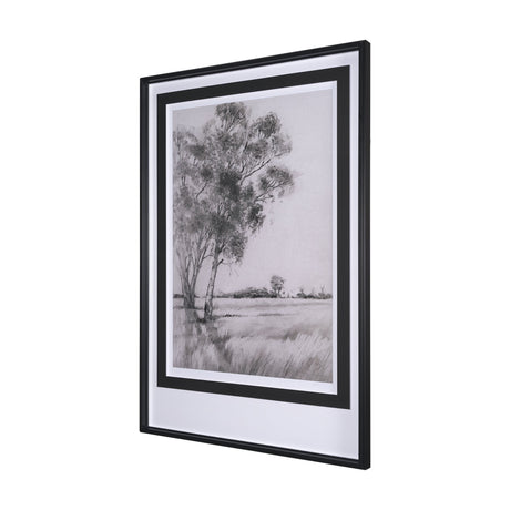 Serene View by Mercana Studio a Hand Embellished Textured Framed Art Print Matted under Glass by Mercana at Eve Furniture