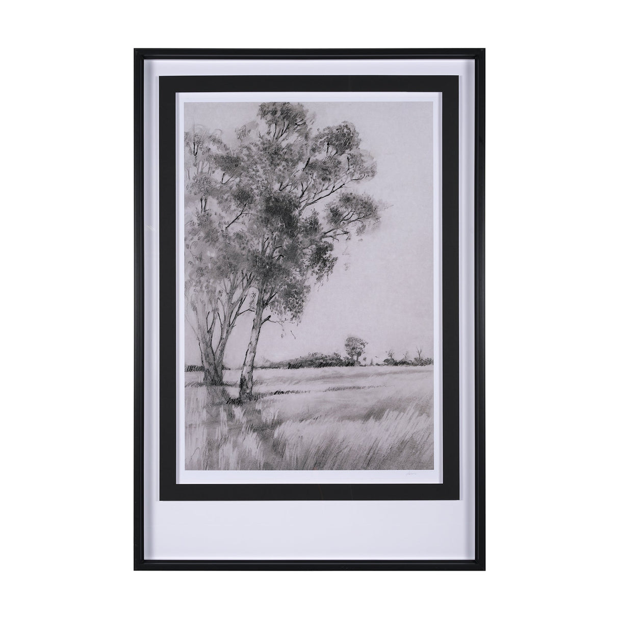 Serene View by Mercana Studio a Hand Embellished Textured Framed Art Print Matted under Glass by Mercana at Eve Furniture