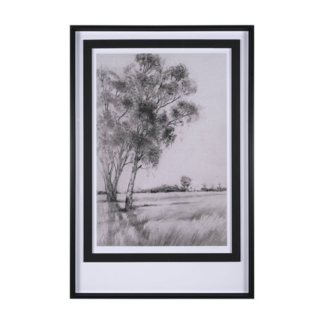 Serene View by Mercana Studio a Hand Embellished Textured Framed Art Print Matted under Glass by Mercana at Eve Furniture