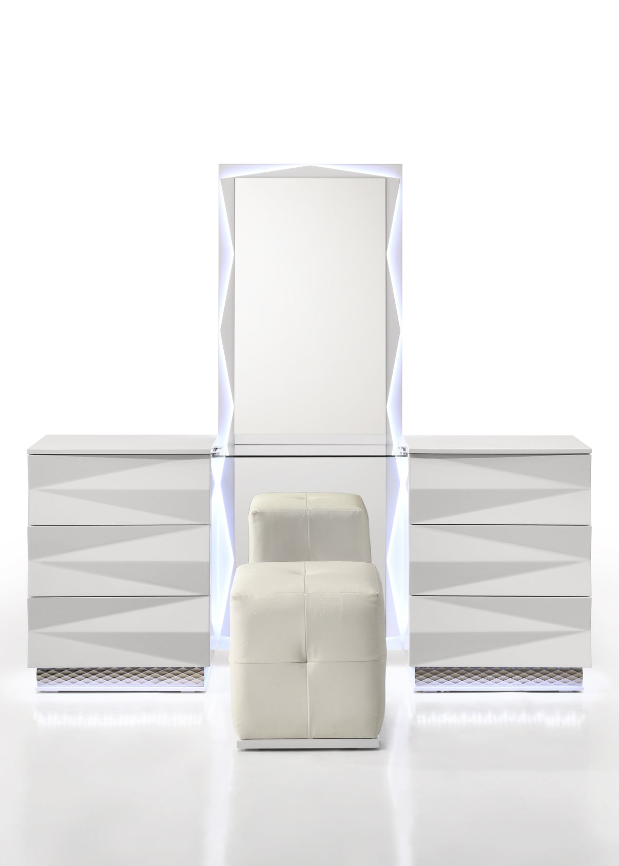 Serene White Vanity set by New Era Innovations at Eve Furniture