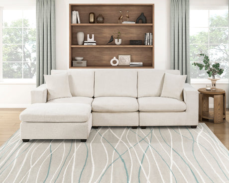 Serenity Beige 4-Piece Modular Sectional with Ottoman by Homelegance at Eve Furniture