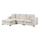 Serenity Beige 4-Piece Modular Sectional with Ottoman by Homelegance at Eve Furniture