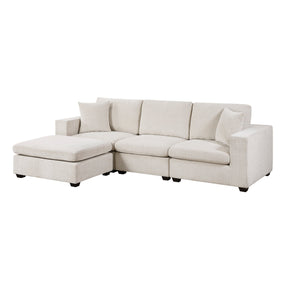 Serenity Beige 4-Piece Modular Sectional with Ottoman by Homelegance at Eve Furniture