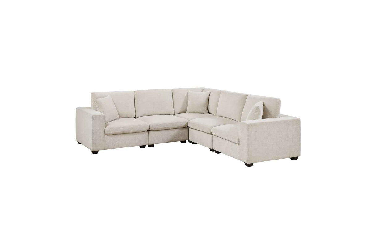 Serenity Beige 5-Piece Modular Sectional by Homelegance at Eve Furniture