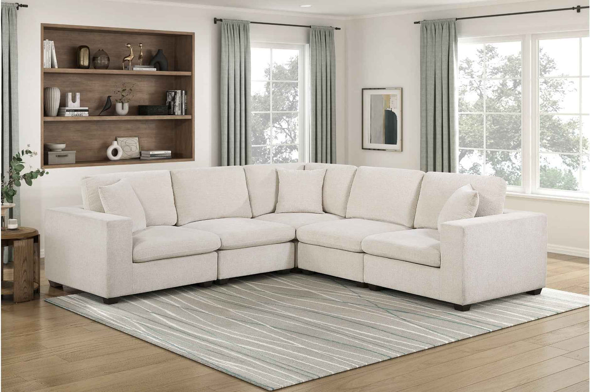 Serenity Beige 5-Piece Modular Sectional by Homelegance at Eve Furniture