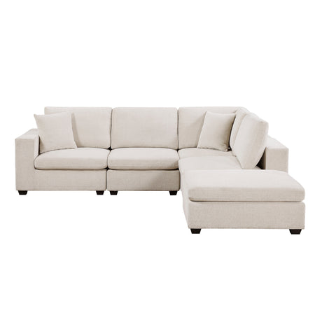 Serenity Beige 5-Piece Modular Sectional with Ottoman by Homelegance at Eve Furniture
