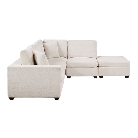 Serenity Beige 5-Piece Modular Sectional with Ottoman by Homelegance at Eve Furniture