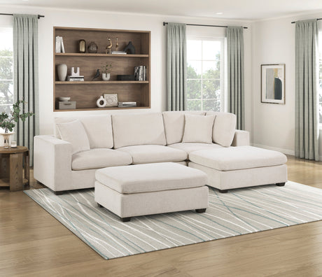 Serenity Beige 5-Piece Modular Sectional with Two Ottomans by Homelegance at Eve Furniture