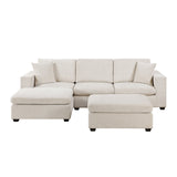 Serenity Beige 5-Piece Modular Sectional with Two Ottomans by Homelegance at Eve Furniture