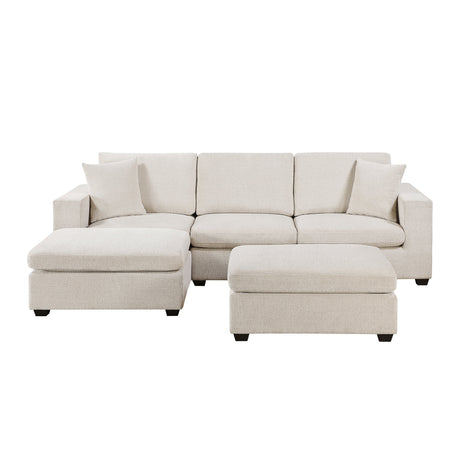 Serenity Beige 5-Piece Modular Sectional with Two Ottomans by Homelegance at Eve Furniture