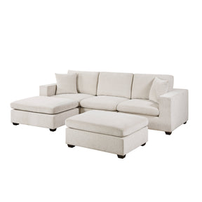 Serenity Beige 5-Piece Modular Sectional with Two Ottomans by Homelegance at Eve Furniture
