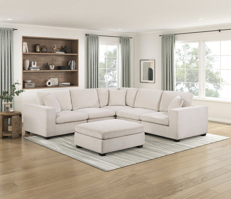 Serenity Beige Ottoman by Homelegance at Eve Furniture