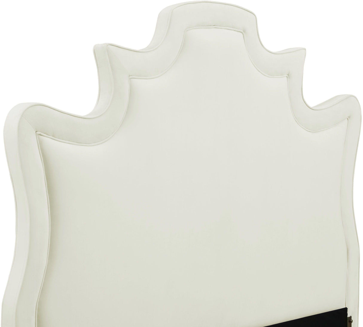 Serenity Cream Performance Velvet Bed by TOV Furniture at Eve Furniture