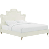 Serenity Cream Performance Velvet Bed by TOV Furniture at Eve Furniture