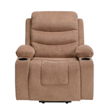 Sereno Brown Power Lift Chair with Massage, Heat, Charging Ports and Cup-holders by Homelegance at Eve Furniture
