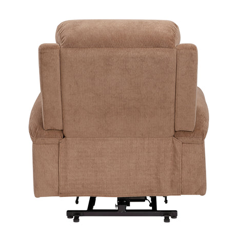 Sereno Brown Power Lift Chair with Massage, Heat, Charging Ports and Cup-holders by Homelegance at Eve Furniture
