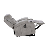 Sereno Gray Power Lift Chair with Massage, Heat, Charging Ports and Cup-holders by Homelegance at Eve Furniture