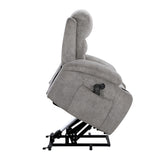 Sereno Gray Power Lift Chair with Massage, Heat, Charging Ports and Cup-holders by Homelegance at Eve Furniture