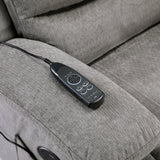 Sereno Gray Power Lift Chair with Massage, Heat, Charging Ports and Cup-holders by Homelegance at Eve Furniture