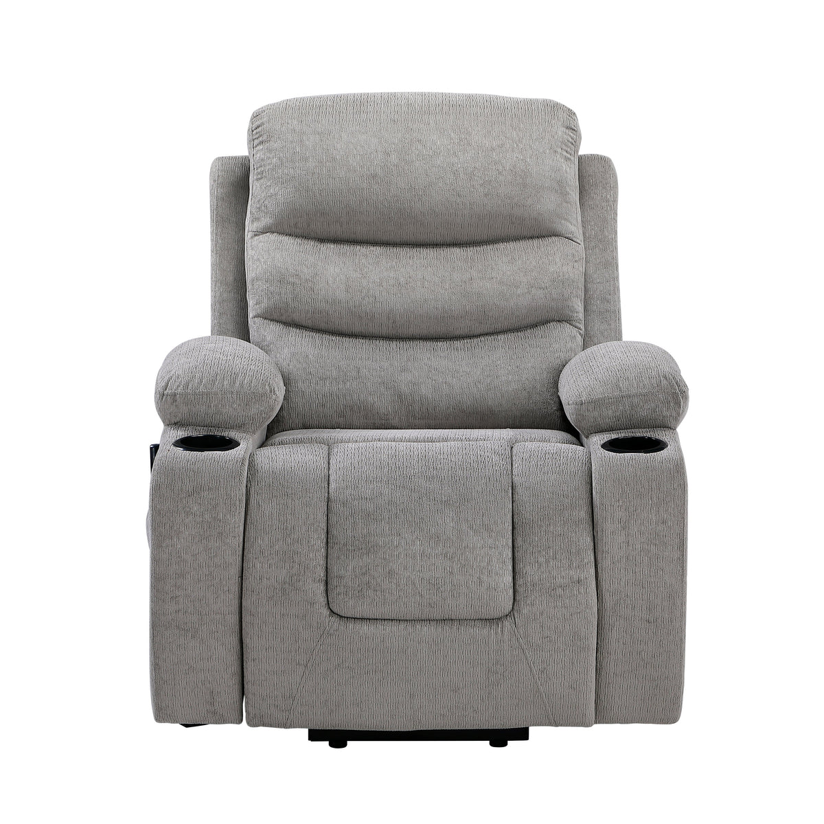 Sereno Gray Power Lift Chair with Massage, Heat, Charging Ports and Cup-holders by Homelegance at Eve Furniture
