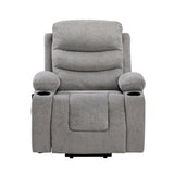 Sereno Gray Power Lift Chair with Massage, Heat, Charging Ports and Cup-holders by Homelegance at Eve Furniture