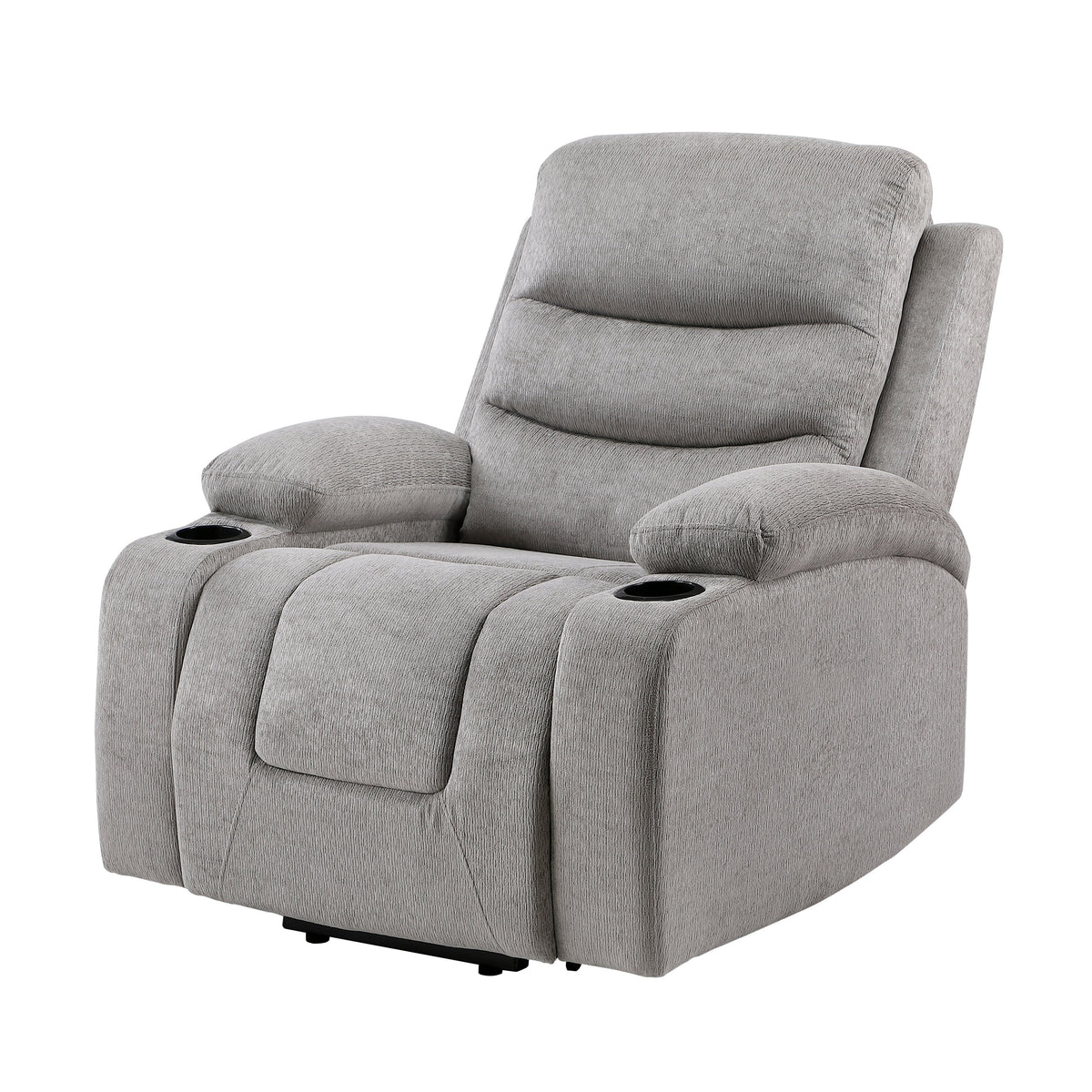 Sereno Gray Power Lift Chair with Massage, Heat, Charging Ports and Cup-holders by Homelegance at Eve Furniture