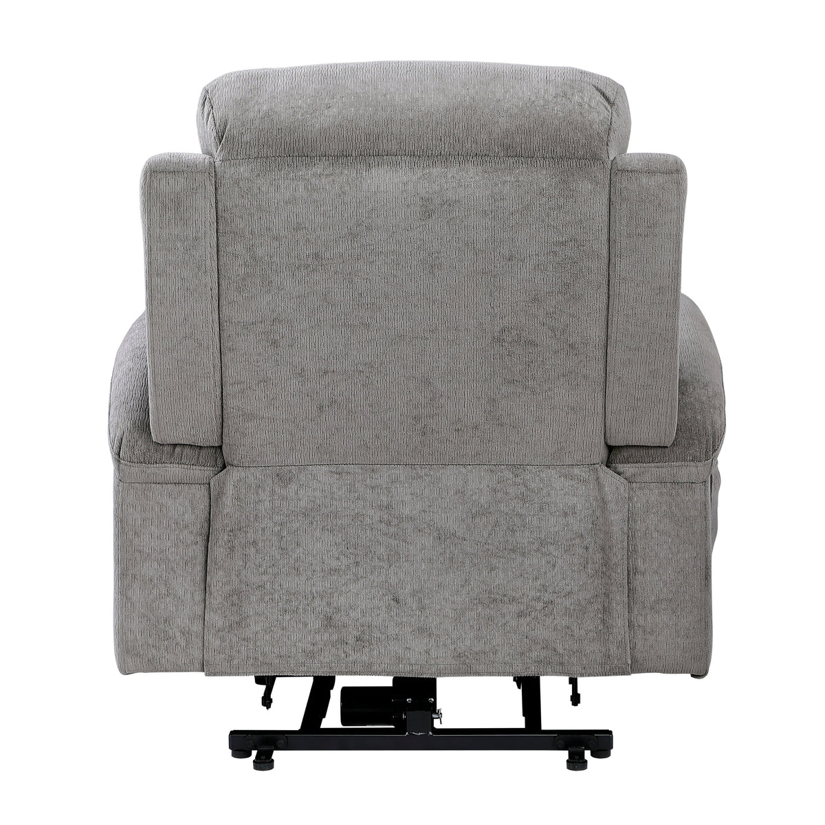 Sereno Gray Power Lift Chair with Massage, Heat, Charging Ports and Cup-holders by Homelegance at Eve Furniture