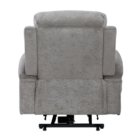 Sereno Gray Power Lift Chair with Massage, Heat, Charging Ports and Cup-holders by Homelegance at Eve Furniture