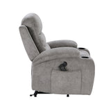 Sereno Gray Power Lift Chair with Massage, Heat, Charging Ports and Cup-holders by Homelegance at Eve Furniture