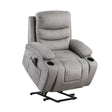 Sereno Gray Power Lift Chair with Massage, Heat, Charging Ports and Cup-holders by Homelegance at Eve Furniture