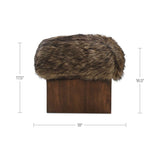 Serge Brown Faux Fur Ottoman by Moe's Home at Eve Furniture