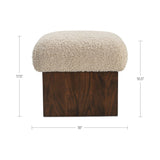 Serge Cream Faux Shearling Ottoman by MOES at Eve Furniture